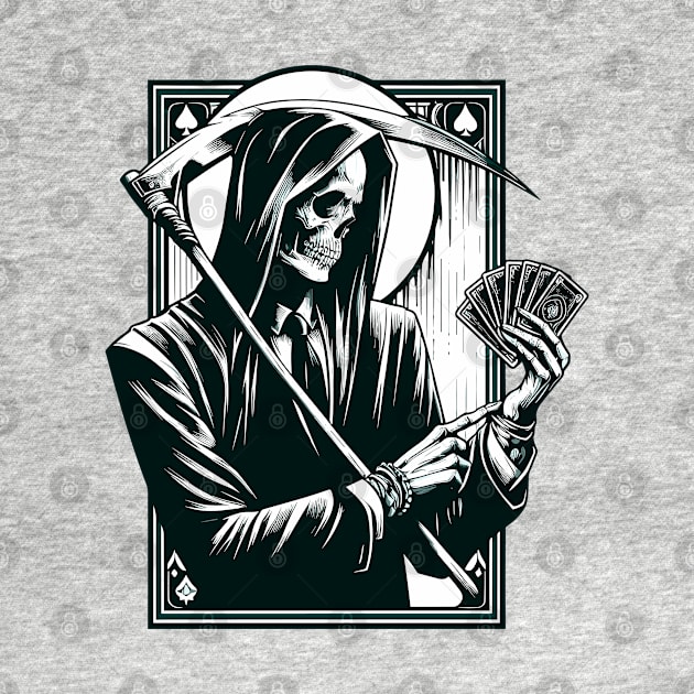 Gambling meme grim reaper death by TomFrontierArt